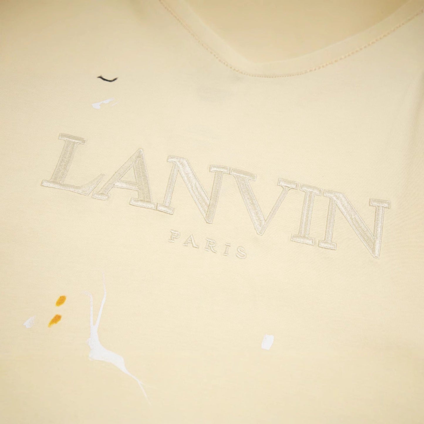 Gallery Dept T-Shirt Joint Letter Embroidery Hand Painted Ink Splashing Short Sleeve T-Shirt