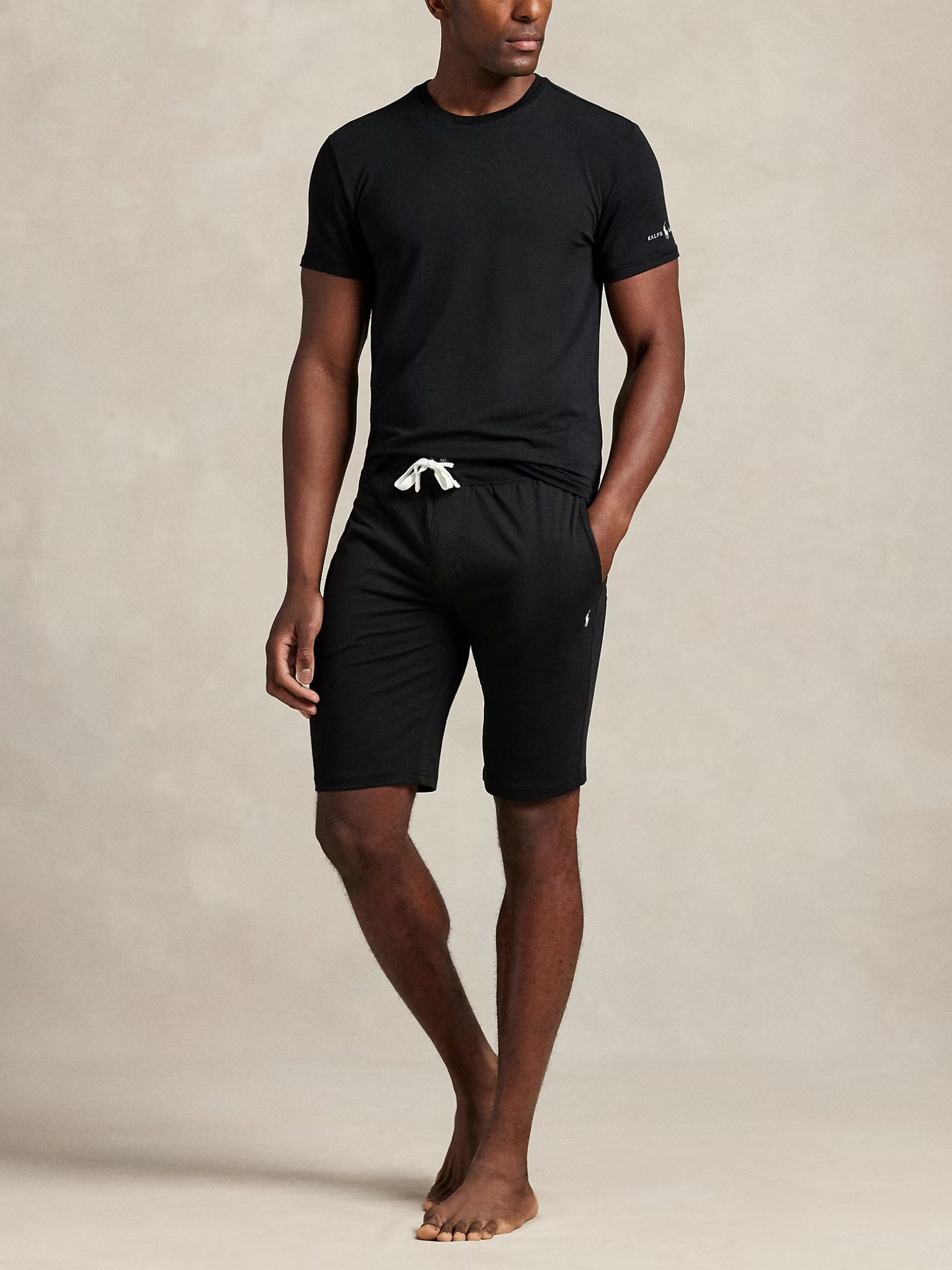 RALPH LAUREN Cotton Jersey Sleep Shorts Polo Black