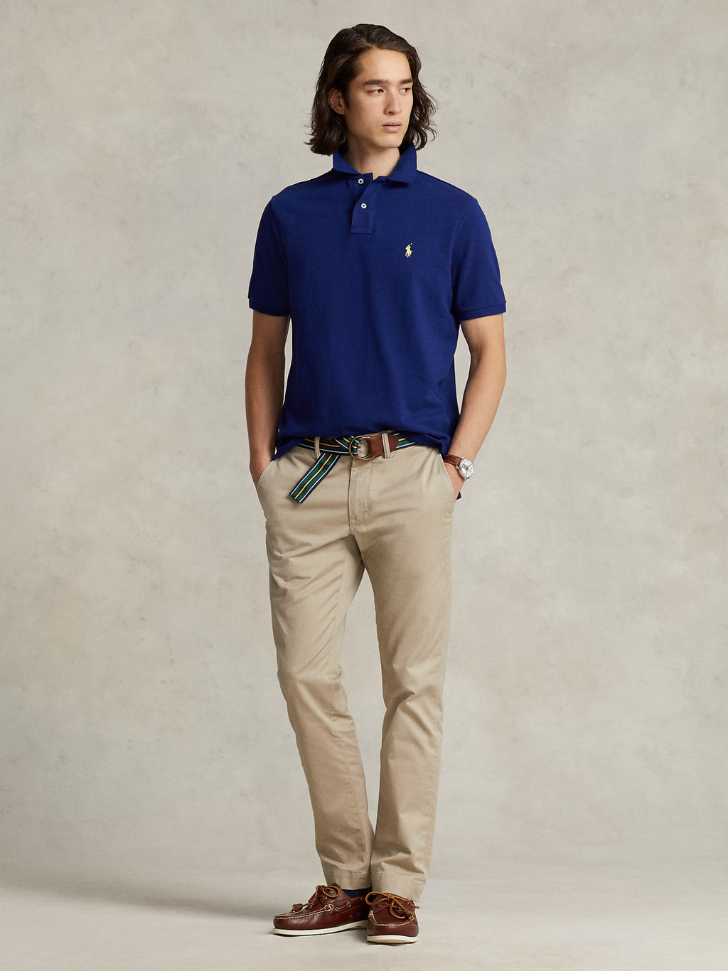 RALPH LAUREN The Iconic Mesh Polo Shirt Autumn Royal/Yellow