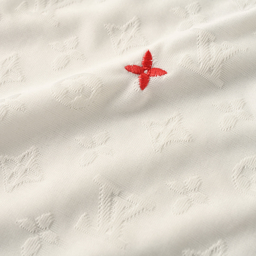Louis Vuitton All-Over Monogram Short-Sleeve T-Shirt with Embroidered Clover Accents