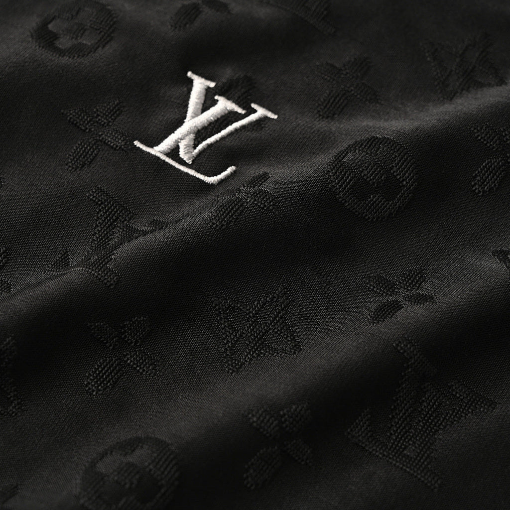 Louis Vuitton All-Over Monogram Short-Sleeve T-Shirt with Embroidered Clover Accents