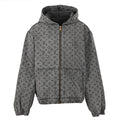 Louis Vuitton All-Over Monogram Jacquard Zip-Up Hooded Denim Jacket